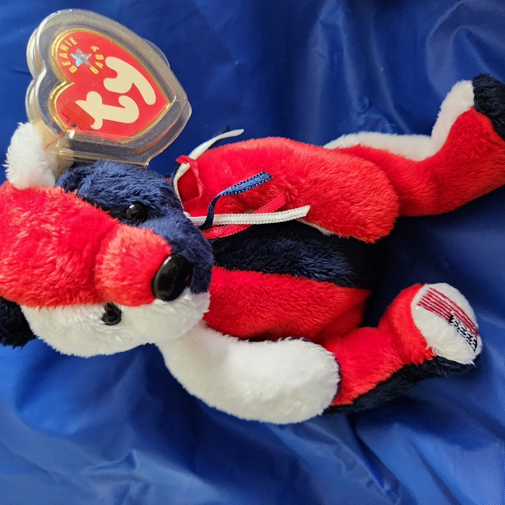 Ty Beanie Baby Bear - Red, White, and Blue